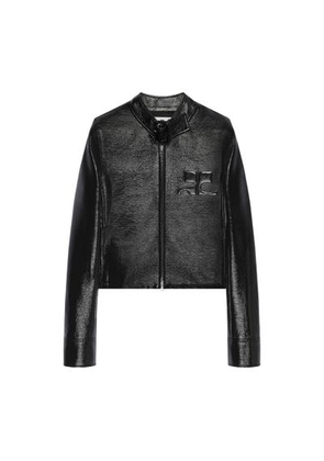 City zipped vinyl jacket