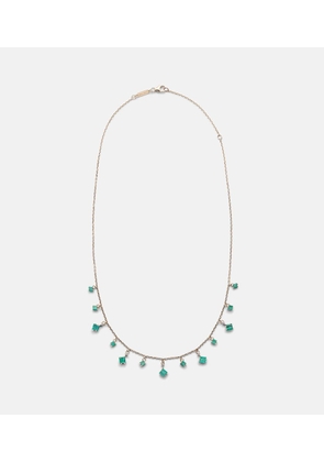 Suzanne Kalan 18kt gold necklace with diamonds and emeralds