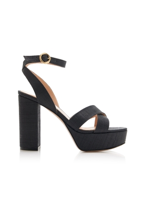 Gianvito Rossi Sabrina Linen Platform Sandals - Moda Operandi
