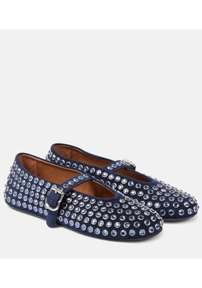 Alaia Embellished suede ballet flats