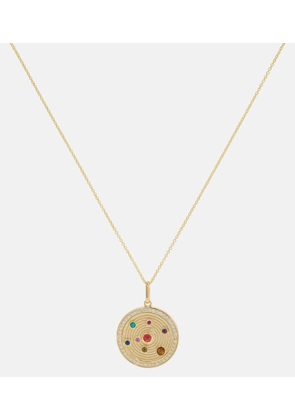 Sydney Evan The Universe Coin 14kt gold pendant necklace with gemstones