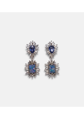Suzanne Kalan 18kt white gold drop earrings with gemstones