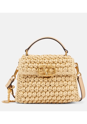 Valentino Garavani VSling Mini raffia-effect tote bag