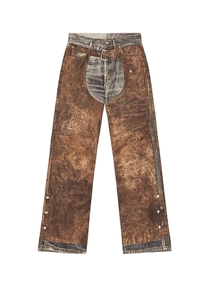 Acne Studios Pentyone Denim Pant in Blue & Brown - Brown. Size 50 (also in ).