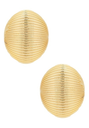 Brandon Maxwell Mali Jumbo Fluted Earring in Gold - Metallic Gold. Size all.