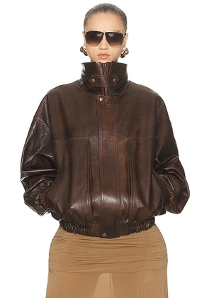 Magda Butrym Aviator Jacket in Brown - Brown. Size 38 (also in ).