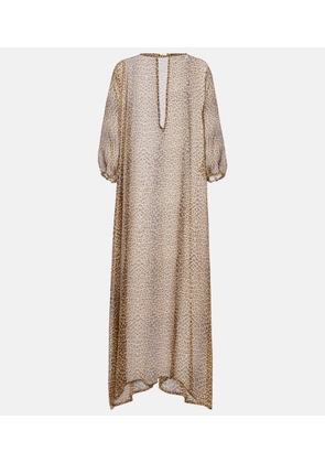 Roberto Cavalli Leopard-print semi-sheer silk kaftan