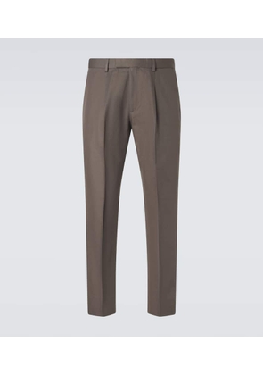 Zegna Cotton and linen straight pants