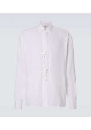 Kiton Dorian bow-detail linen shirt