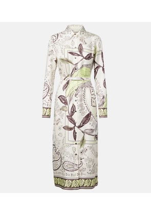 Tory Burch Belted printed silk midi dress