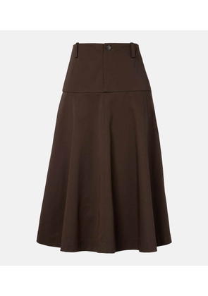 Vince Cotton twill midi skirt