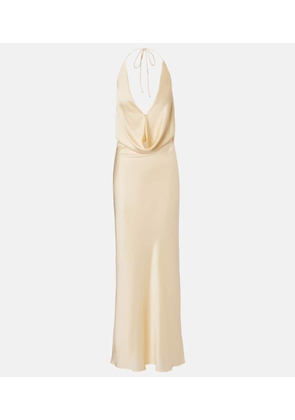 Rotate Draped chiffon maxi dress