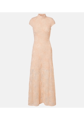 Rotate Floral embroidered tulle maxi dress