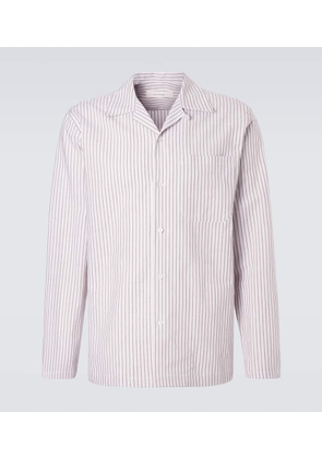 Umit Benan Havana striped linen and cotton shirt