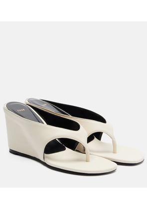 JUDE Yaga leather wedge thong sandals