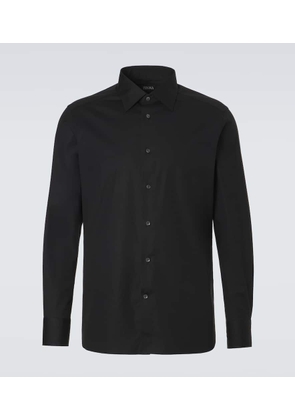 Zegna Cotton-blend poplin shirt