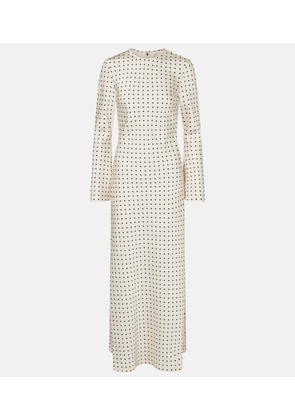 Rotate Polka-dot satin maxi dress