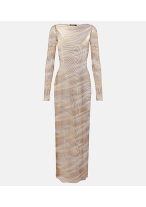 Roberto Cavalli Printed sheer maxi dress