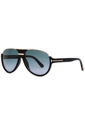 Tom Ford - Aviator-style Sunglasses Black, Graduated Lenses, Gold-tone Hardware, 100% UV Protection