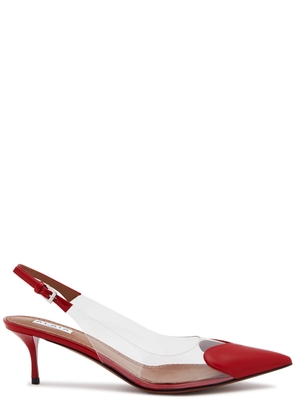 Alaïa Coeur 55 Patent Leather Slingback Pumps - Red