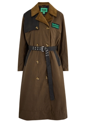 Barbour X Ganni X Ganni Panelled Waxed Cotton Trench Coat - Brown - 12 (UK12 / M)