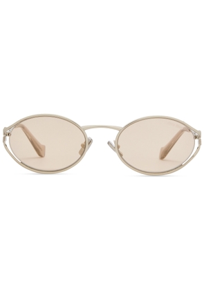 Miu Miu Oval-frame Sunglasses - Silver - One Size