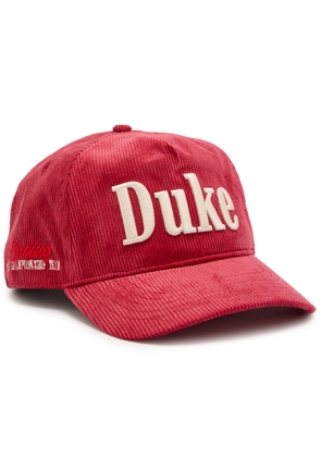 Duke And Dexter Logo-embroidered Corduroy cap - Red - One Size
