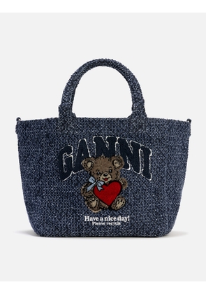 Small Trapeze Shopper Bear Tweed Denim