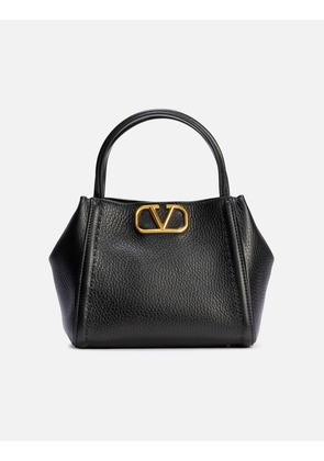 V Logo Leather Bag