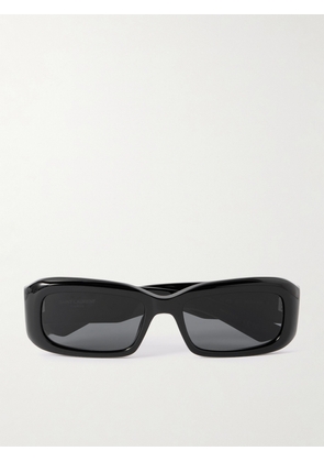 SAINT LAURENT EYEWEAR - Rectangle-frame Acetate Sunglasses - Black - One size