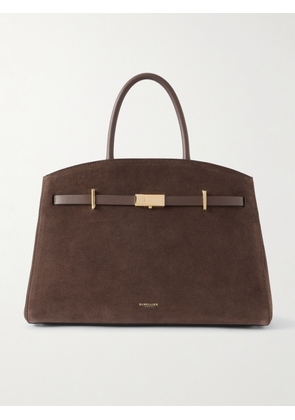 DeMellier - The Hudson Midi Leather-trimmed Suede Tote - Brown - One size