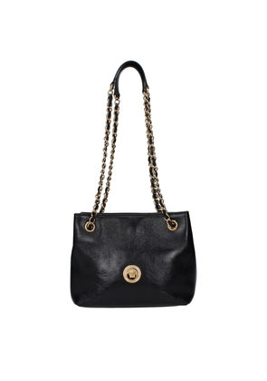 Versace Black Leather Shoulder Bag