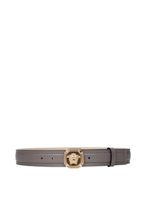 Versace Gray Leather Regular Belt - 90 cm / 36 Inches