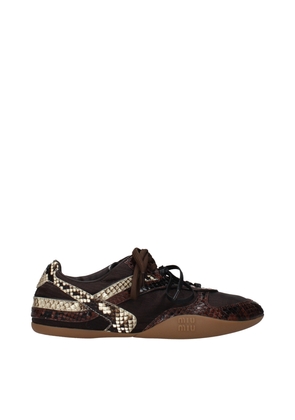 Miu Miu Brown Fabric Low Top Sneakers - EU36/US6