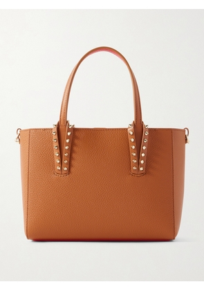 Christian Louboutin - Cabata Mini Spiked Textured-leather Tote - Brown - One size