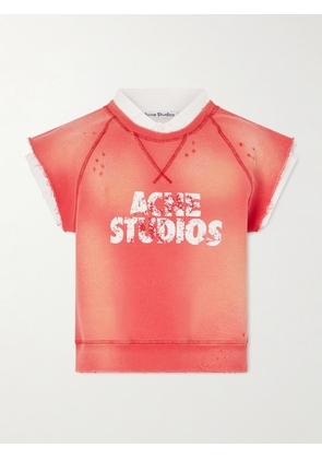 Acne Studios - Frayser Printed Cotton-jersey Sweatshirt - Red - xx small,x small,small,medium,large