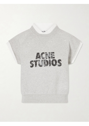 Acne Studios - Frayser Printed Cotton-jersey Sweatshirt - Gray - xx small,x small,small,medium,large