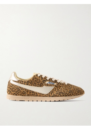 Autry - Windspin Leopard-print Knit And Suede Sneakers - Animal print - IT35,IT36,IT37,IT38,IT39,IT40,IT41,IT42
