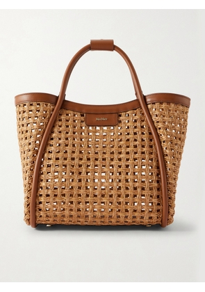 Max Mara - Leather-trimmed Woven Raffia Tote Bag - Neutrals - One size