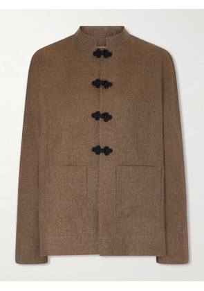 RÓHE - Mandarin Linen-twill Jacket - Brown - FR 34,FR 36,FR 38,FR 40,FR 42,FR 44