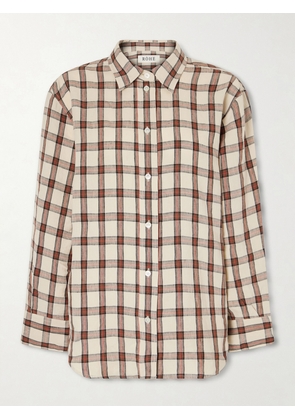 RÓHE - Oversized Checked Linen Shirt - Brown - FR 34,FR 36,FR 38,FR 40,FR 42,FR 44
