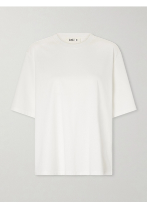 RÓHE - Oversized Cotton, Modal And Silk-blend T-shirt - White - FR 34,FR 36,FR 38,FR 40,FR 42,FR 44