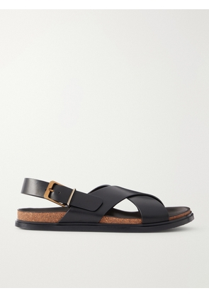 The Row - Buckle Calf Leather Flat Sandals - Black - IT36,IT36.5,IT37,IT37.5,IT38,IT38.5,IT39,IT39.5,IT40,IT41,IT42