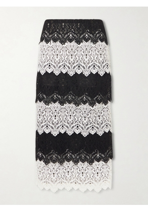 Carolina Herrera - Lace Midi Skirt - Black - US0,US2,US4,US6,US8,US10