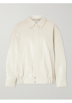 AGOLDE - Aston Recycled Leather-blend Bomber Jacket - Off-white - x small,small,medium,large,x large