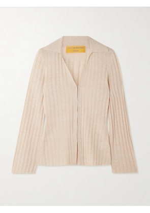 Guest In Residence - Breezy Ribbed Cashmere And Linen-blend Cardigan - Brown - x small,small,medium,large,x large