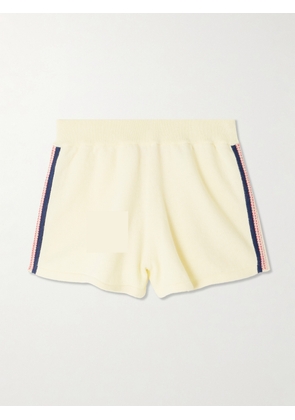 Guest In Residence - Runner Striped Cotton And Cashmere-blend Shorts - Yellow - x small,small,medium,large,x large