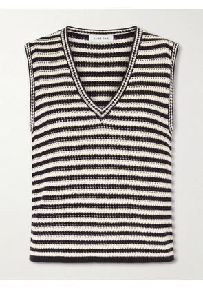 Anine Bing - Lowen Striped Cotton-blend Sweater Vest - Multi - x small,small,medium,large