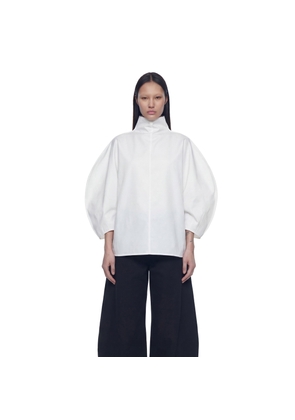 Balloon Sleeve High-Neck Top