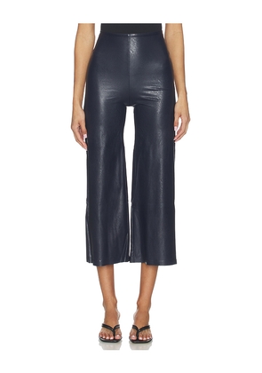 Commando Faux Leather Cropped Pant in Navy. Size XS. Also in S, M, L, XL.